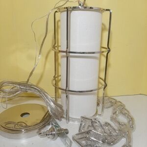 Modern White and Silver Pendant Light Fixture (new)